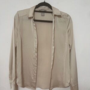 Cream Button-Up Blouse